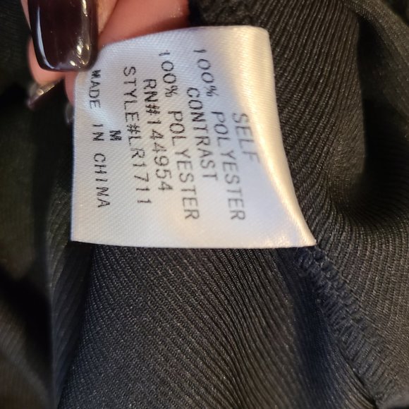 LUXXEL LADIES LONG SLEEVE CROCHET BLACK TOP WITH ATTACH SHORTS SIZE: M - Picture 11 of 12